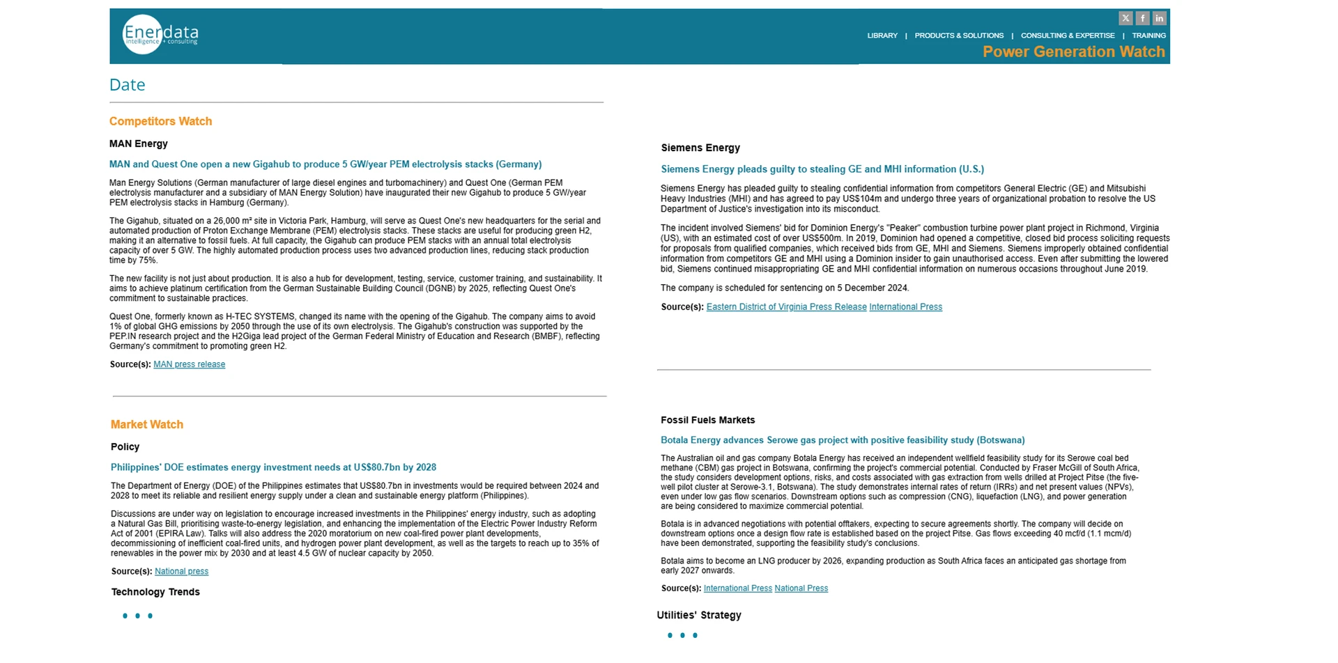 Power generation watch